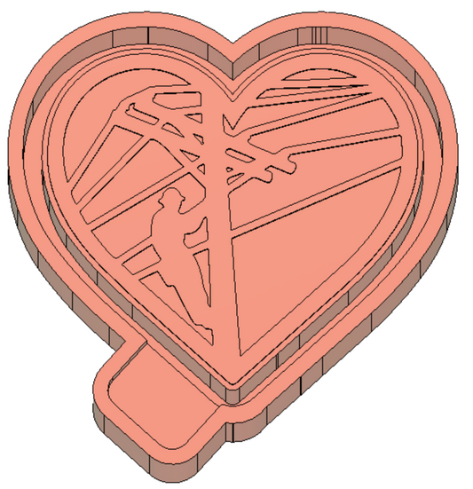 Lineman Heart Freshie Housing or Silicone Mold