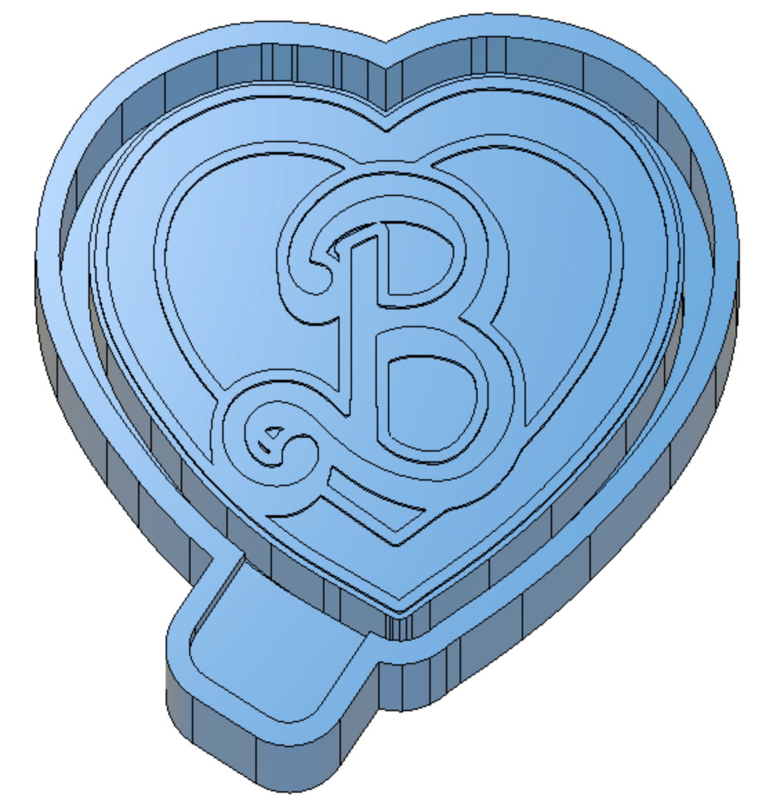 B Heart Freshie Housing or Silicone Mold