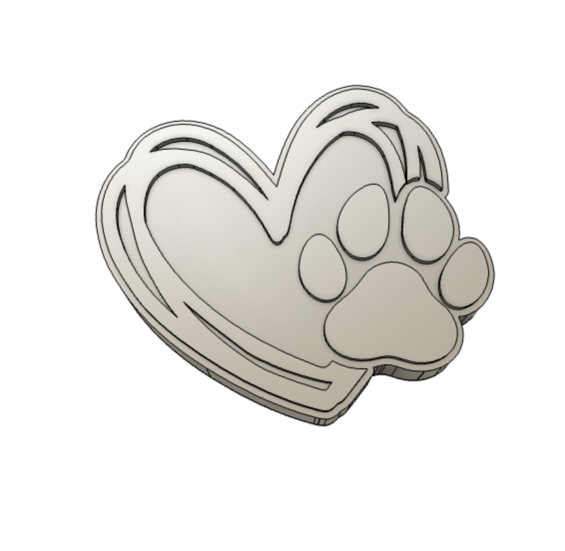 Heart With Paw Freshie Mold Silicone Mold