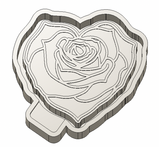 Rose Heart Freshie Mold Silicone Mold