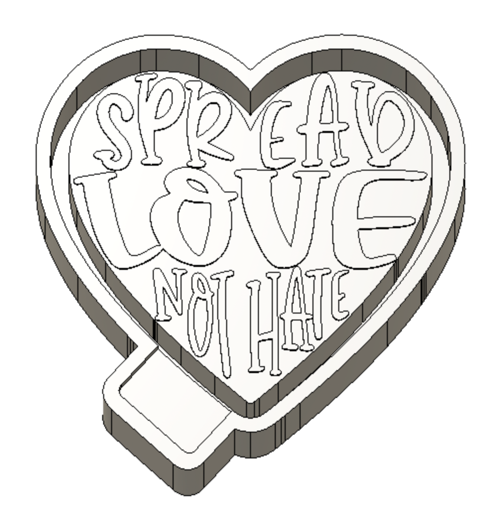 Spread Love Not Hate Heart Freshie Mold