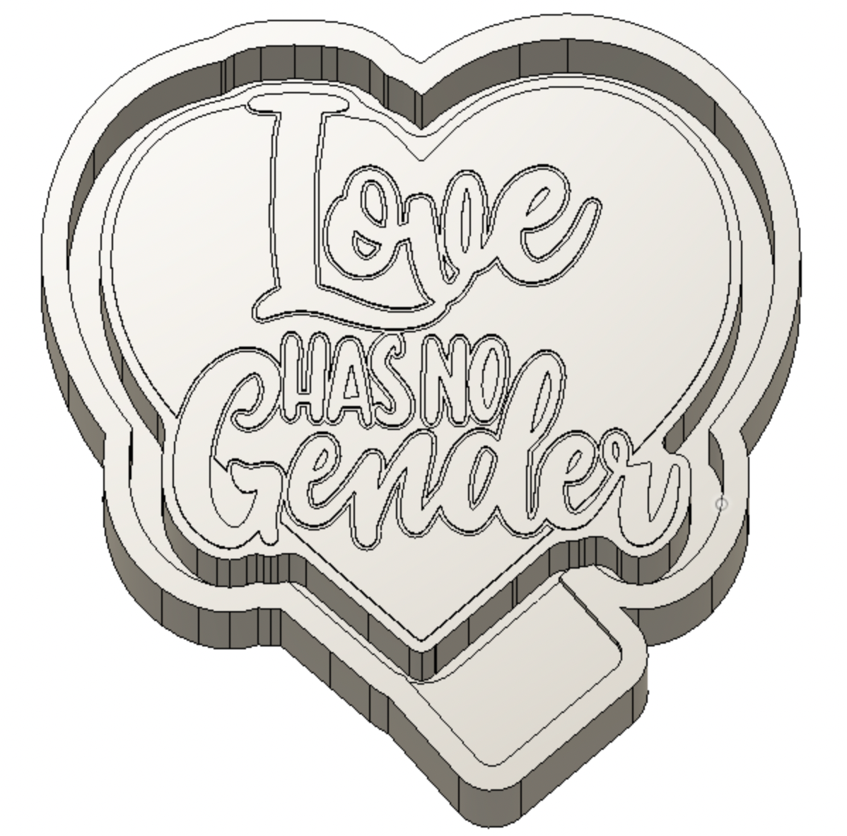 Love is a Gender Freshie Mold