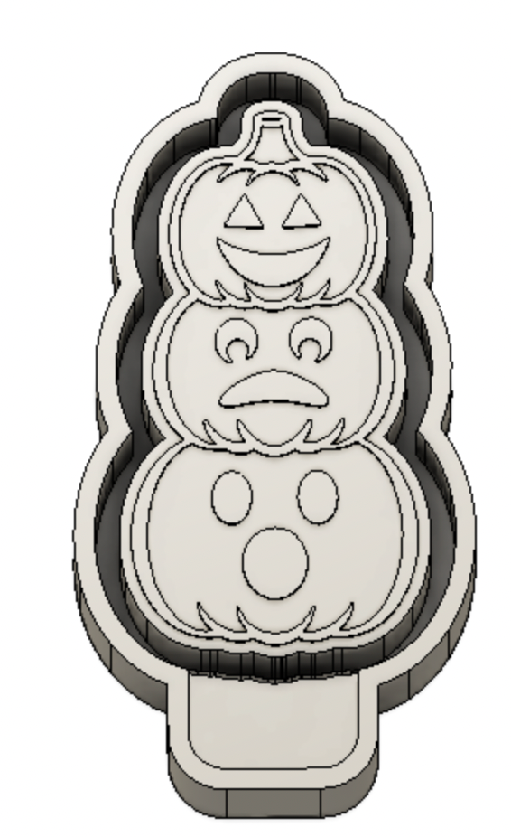 Stacked Pumpkins with Faces Freshie Mold