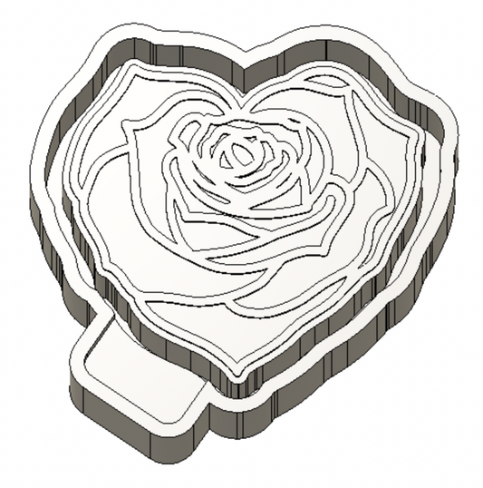 Heart Rose Freshie Mold