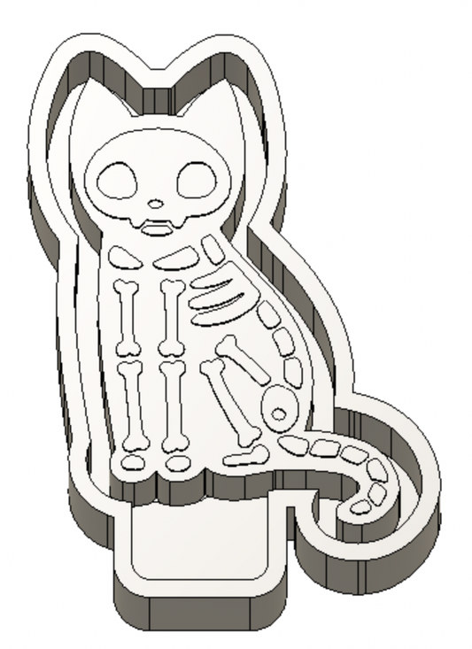 Skeleton Cat Freshie Mold