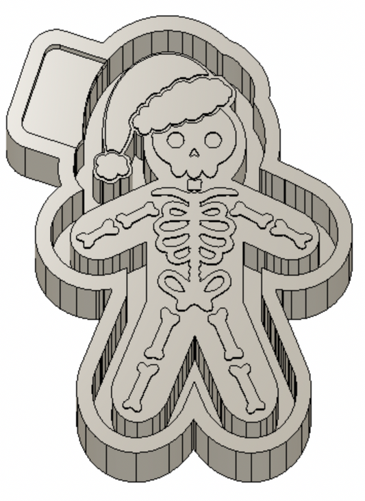 Skeleton Gingerbread Man Freshie Mold