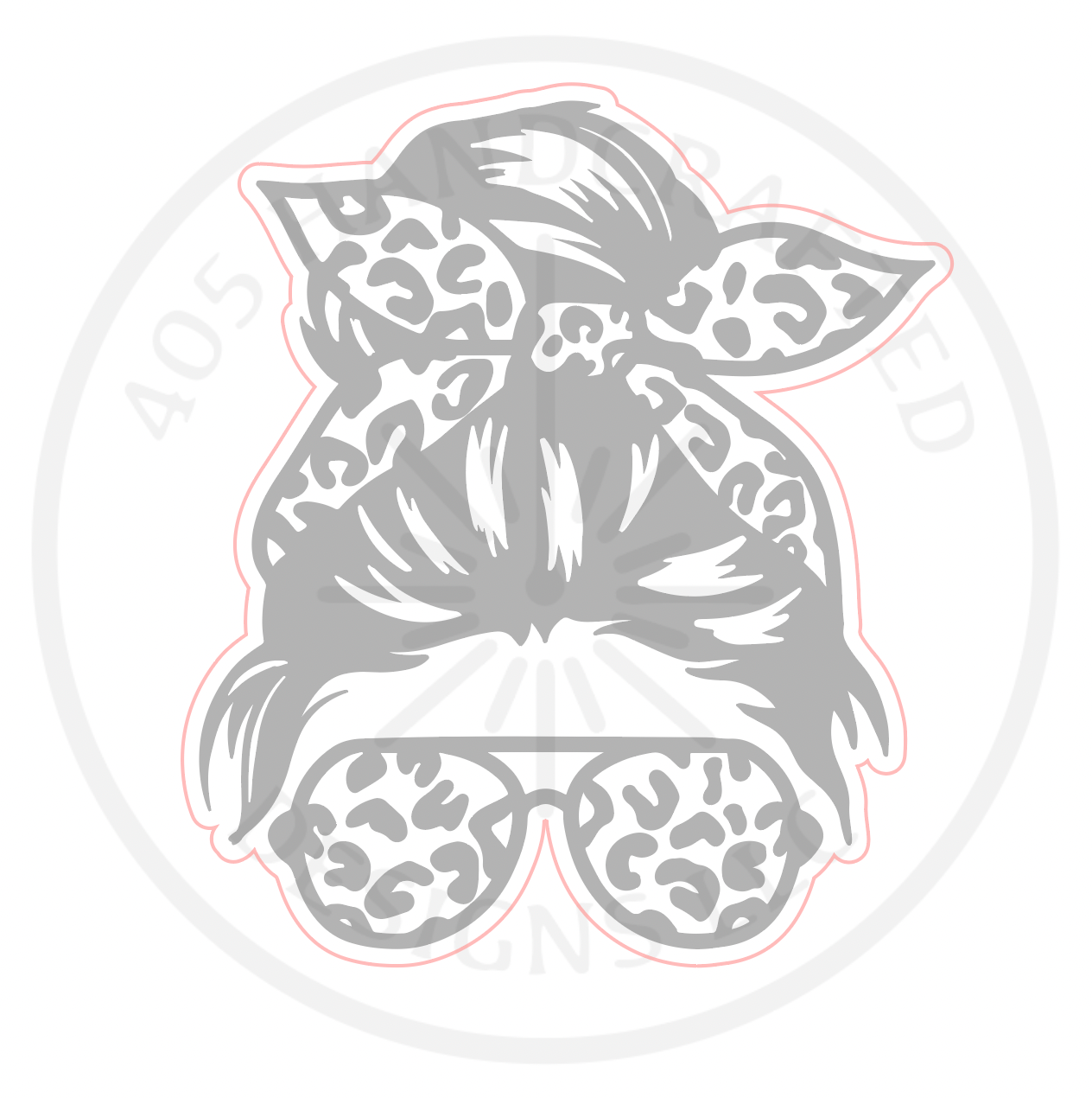 **DIGITAL**. Mom Bun Leopard Print SVG FILE