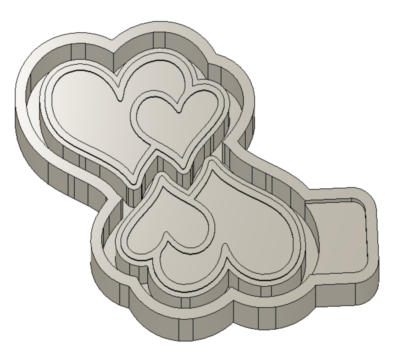 Double Heart Silicone Mold