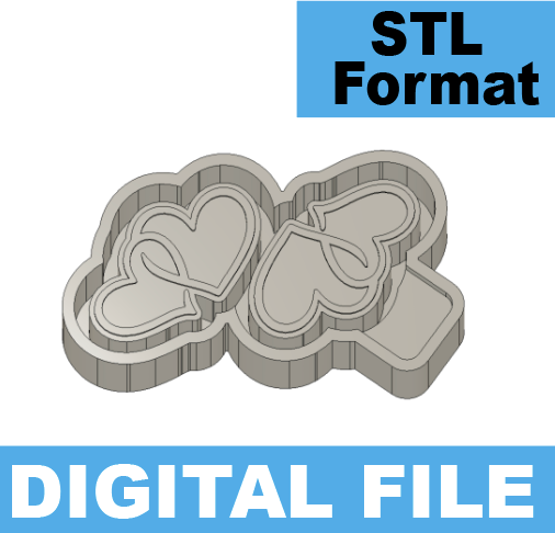 Double Heart  Freshie STL FILE