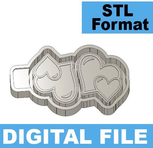 Double Heart  Freshie STL FILE