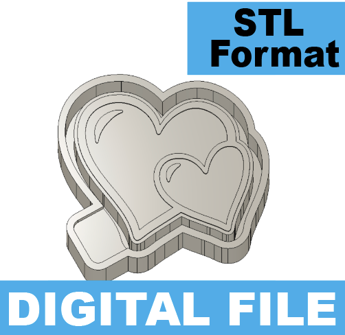 Double Heart  Freshie STL FILE