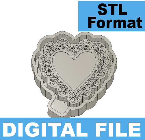 Rose Heart Freshie STL FILE