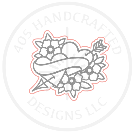 Double Heart with flowers SVG FILE